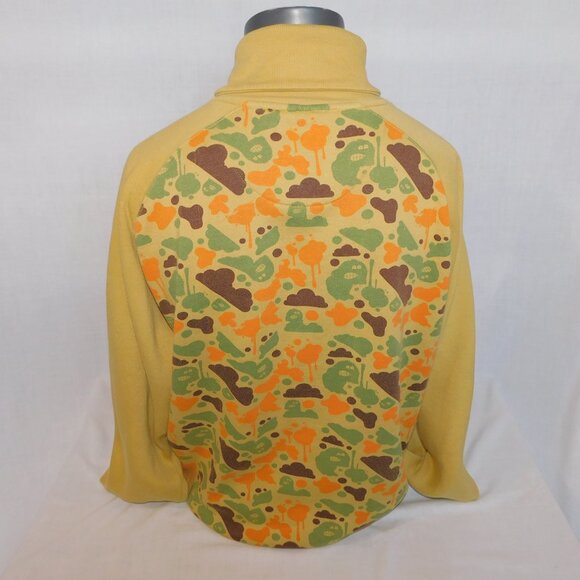 IMPERIOUS Mens XL Green Orange Brown Cartoon Blob Camo Sweatshirt jacket - Picture 9 of 11